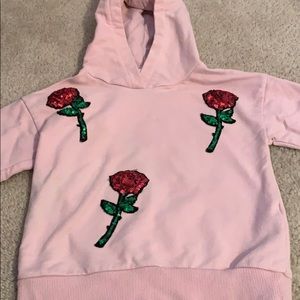Zara girls size 5 sequin rose sweatshirt